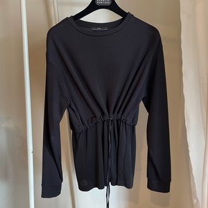 Zara Black Adjustable Longsleeve Top Size Small